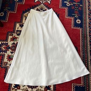 Full-length, satiny white skirt for formal, prom or bridal!